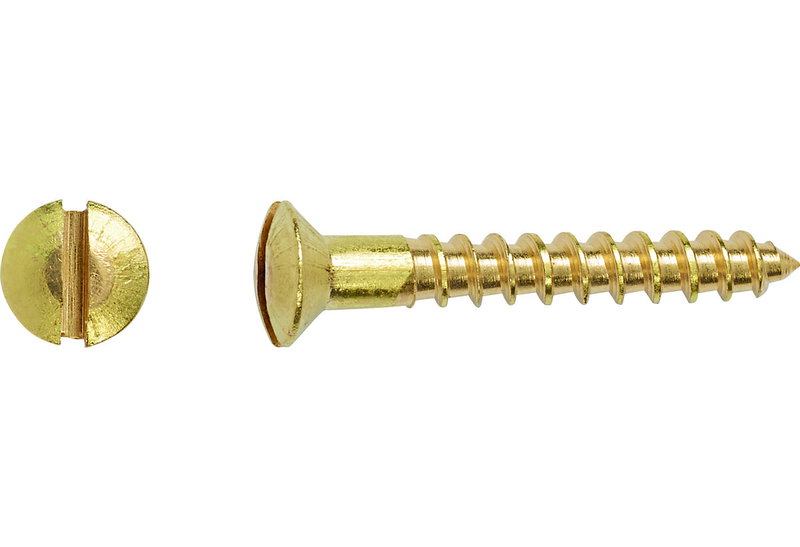 Ξυλόβιδα Φρεζάτη Οβάλ 4X25mm Χρυσή 60 Τεμάχια