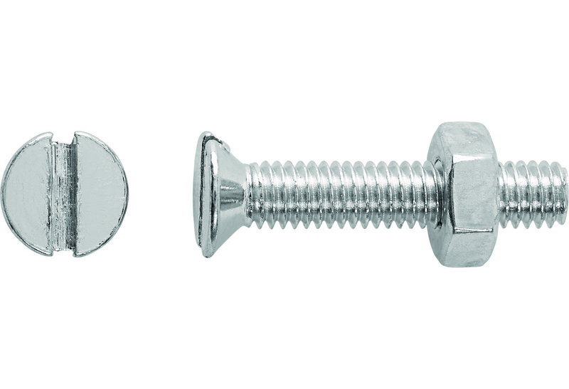 Βίδα Φρεζάτη Ίσια 1,6X0,5 cm Γαλβανιζέ Σετ 8 Τεμάχια
