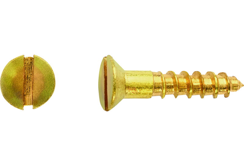 Ξυλόβιδα Φρεζάτη Οβάλ 2X10mm Χρυσή 20 Τεμάχια