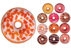Μαξιλάρι Διακοσμητικό Donuts Φ.39cm σε Διάφορα Σχέδια