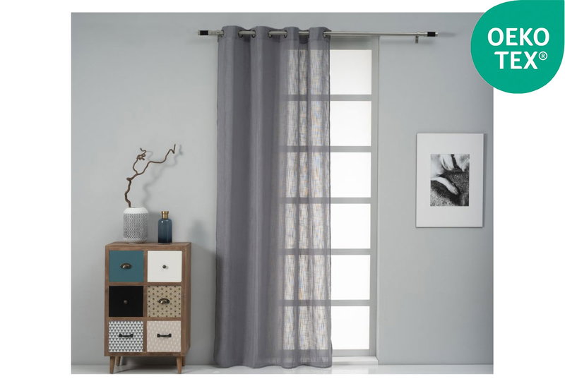 Κουρτίνα Easy Home Celeste 260x140cm Ανθρακί με Τρουκς