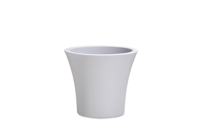 Γλάστρα Plastona City με Ρόδες Φ40x38cm Ανοιχτό Γκρι