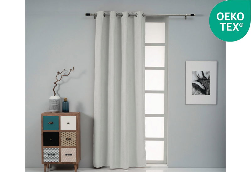 Κουρτίνα Easy Home Ursa Suede 250x140cm Γκρι με Τρουκς