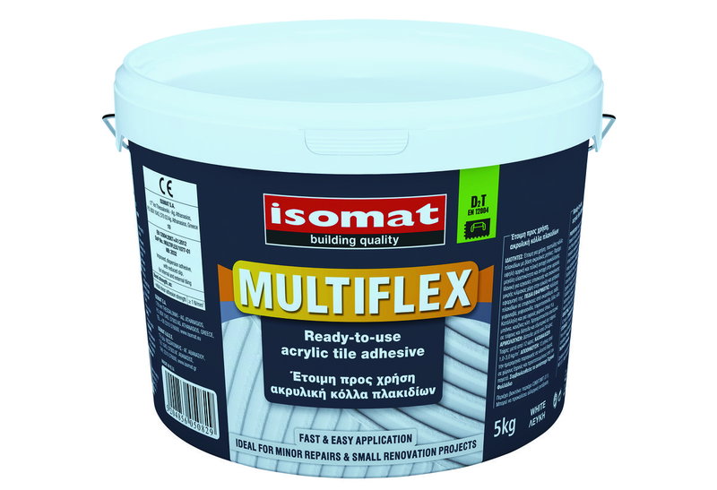 Isomat Multiflex Κόλλα Πλακιδίων Λευκή 5kg D2 T