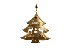 Χριστουγεννιάτικο Στολίδι Μεταλλικό Δέντρο Μπρονζέ