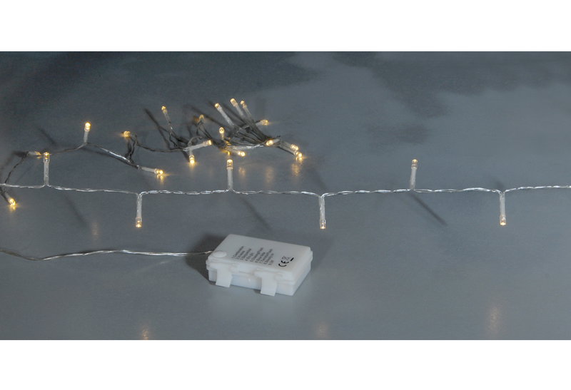 Χριστουγεννιάτικα Λαμπάκια 50LED Μπαταρίας Θερμό Λευκό