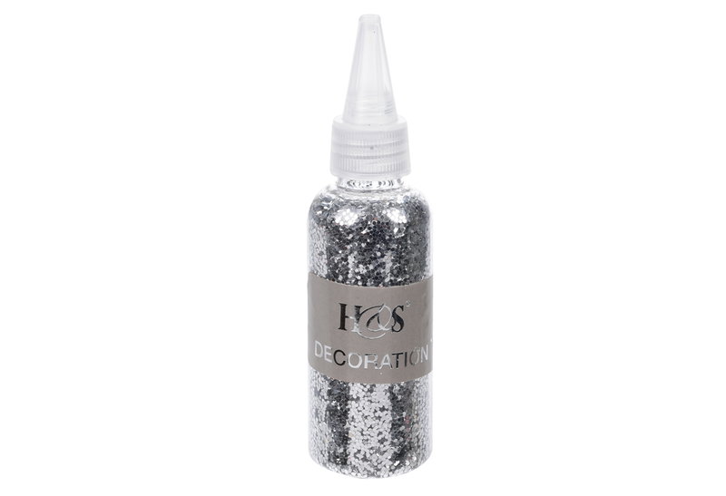 Glitter Ασημί σε Μπουκάλι
