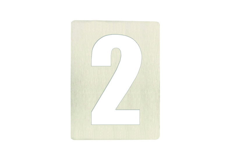 Αριθμός ''2'' Inox Ματ 6X8cm Αυτοκόλλητο