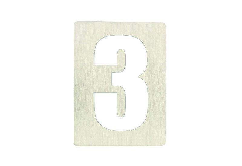 Αριθμός ''3'' Inox Ματ 6X8cm Αυτοκόλλητο