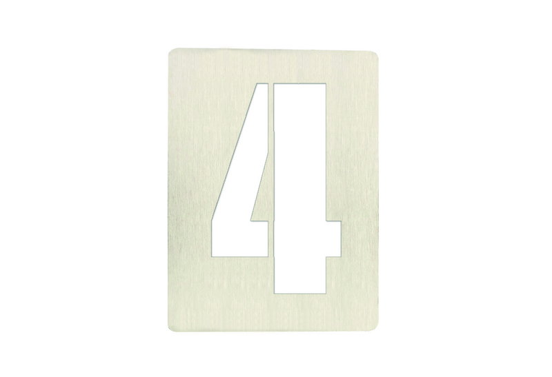 Αριθμός ''4'' Inox Ματ 6X8cm Αυτοκόλλητο