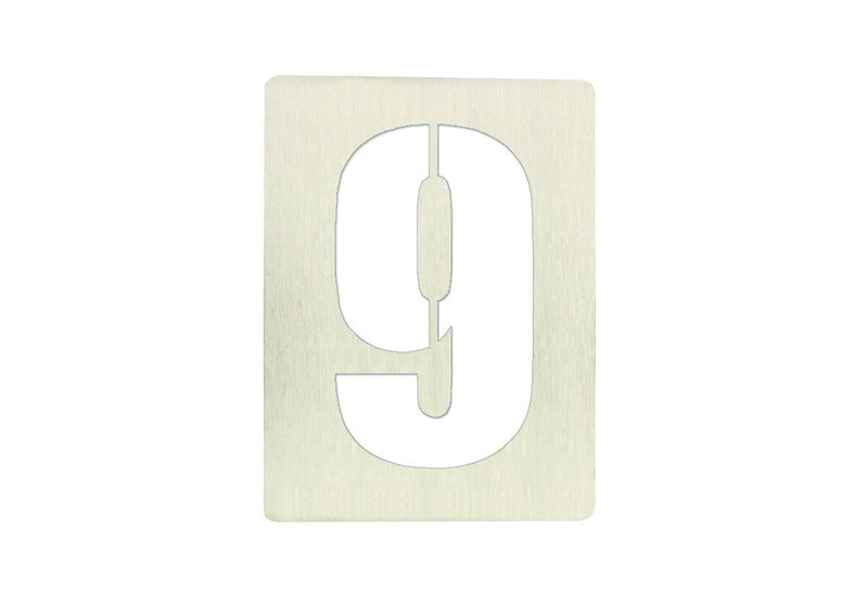 Αριθμός ''9'' Inox Ματ 6X8cm Αυτοκόλλητο