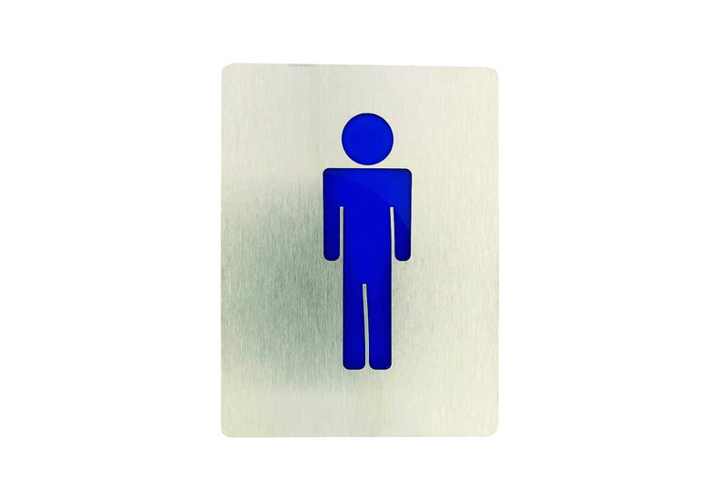 Πινακίδα Αυτοκόλλητη Ανδρών 6X8cm Inox Ματ Wc