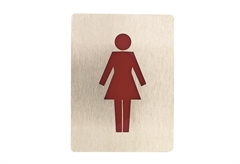 Πινακίδα Αυτοκόλλητη Γυναικών 6X8cm Inox Ματ Wc