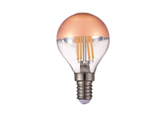 Λάμπα Led Filament Σφαιρική 4W E14 Καθρέπτης Χάλκινος