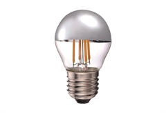 Λάμπα Led Filament Σφαιρική 4W E27 Καθρέπτης Ασημί