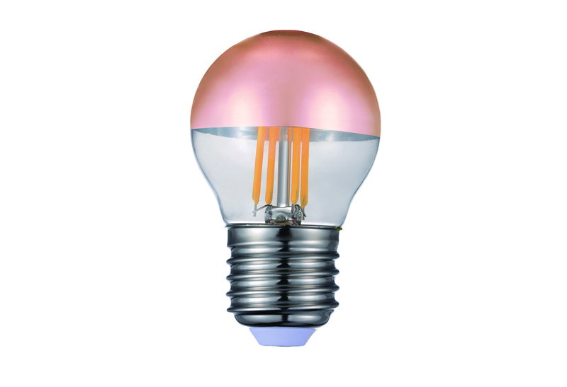 Λάμπα Led Filament Σφαιρική 4W E27 Καθρέπτης Χάλκινος