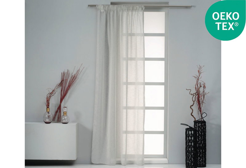 Κουρτίνα Easy Home Carina Linen 270x140cm Γκρι με Τρέσα