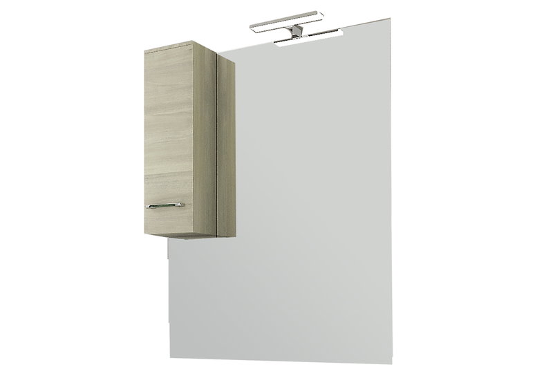Καθρέπτης Επίπλου Μπάνιου Rubino Rovere Grigio 86cm με Αριστερό Ερμάριο