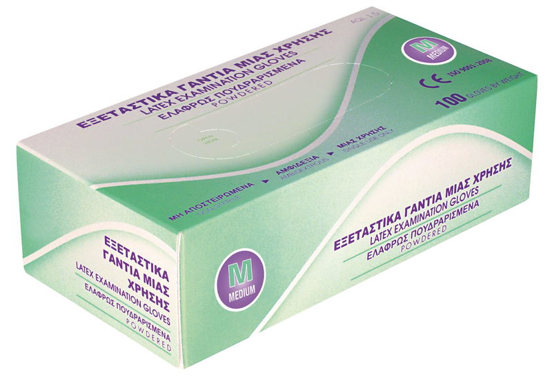 Γάντια Latex Μίας Χρήσης 100 Τεμάχια Medium