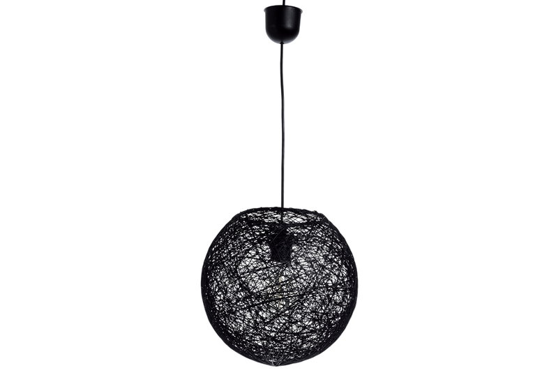 Κρεμαστό Φωτιστικό Gallis Rattan Μπάλα Μαύρη Φ.30cm