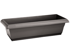 Ζαρντινιέρα Plastona Festone Μ40xΠ20xΥ16cm Ανθρακί
