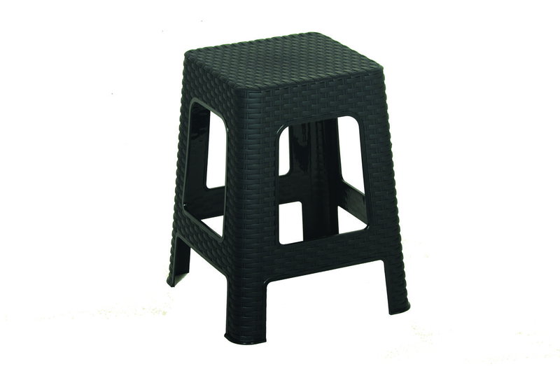 Σκαμπό Rattan Πλαστικό Ανθρακί