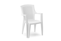 Καρέκλα Eden Rattan με Μπράτσα Λευκή