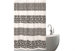 Κουρτίνα Μπάνιου Ionion 180x180cm Πλαστική Μαύρο/Λευκό