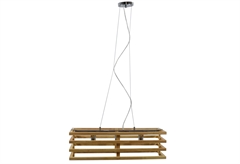 Κρεμαστό Φωτιστικό Gallis Wood Prison 3-Φωτο