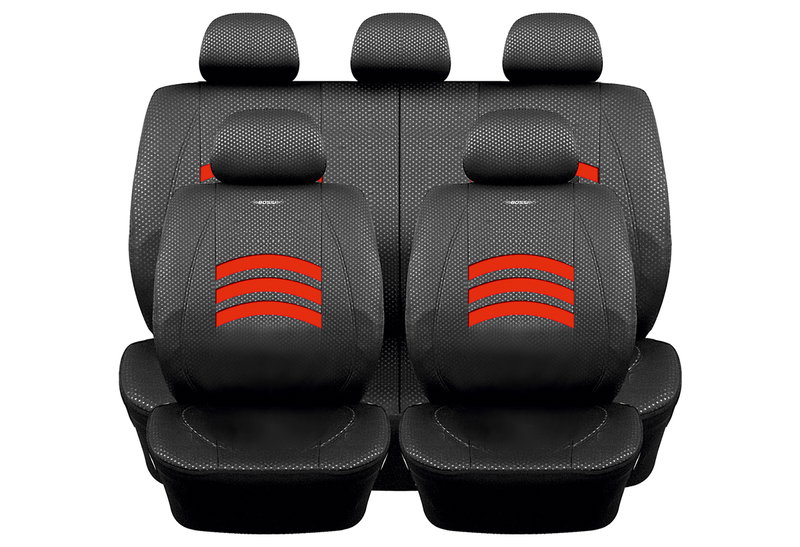 Καλύμματα Καθισμάτων Αυτοκινήτου Guard Racer Full Set Μαύρο/Κόκκινο 4τμχ