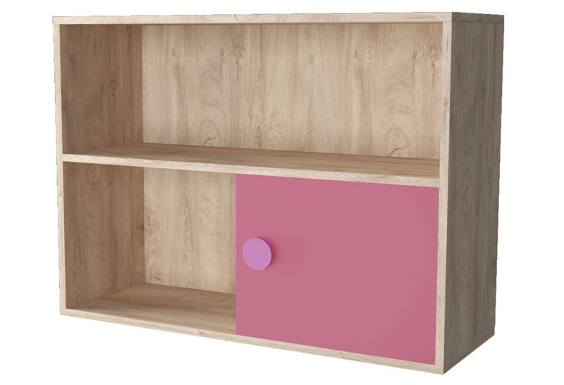 Βιβλιοθήκη Κρεμαστή Kitwood Fun Girl Οξιά/Ροζ Μ90ΧΠ25ΧΥ68cm