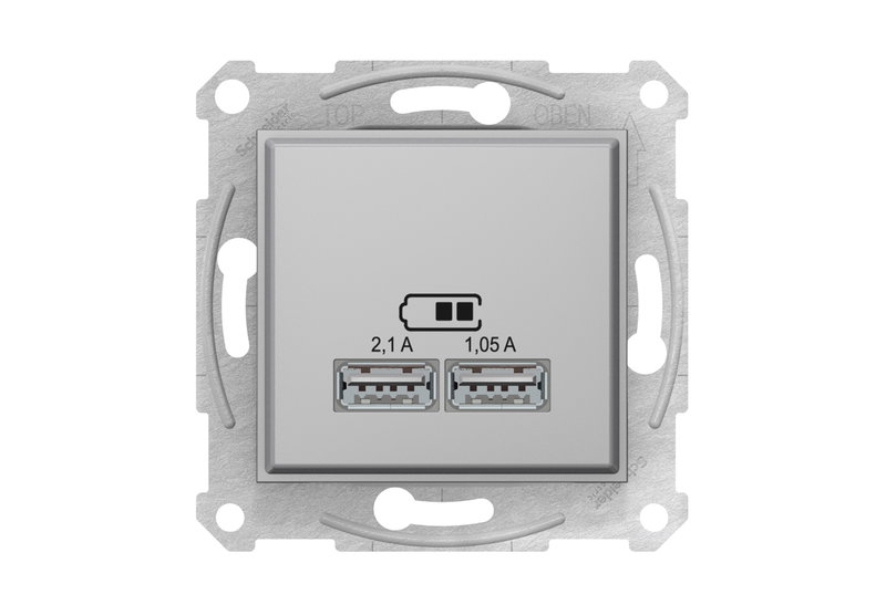 Schneider Sedna Πρίζα USB 2.0 Αλουμίνιο