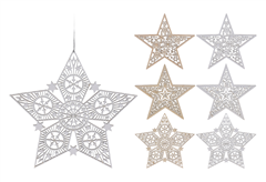 Χριστουγεννιάτικο Στολίδι Αστέρι 17,5cm, 3 Σχέδια