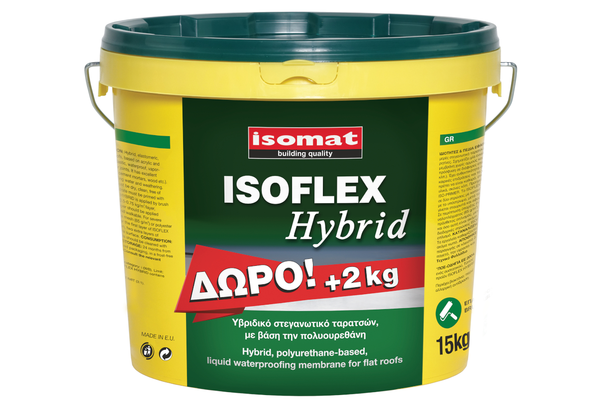 Στεγανωτικό Ταρατσών Υβριδικό Isomat Isoflex Hybrid 13+2kg Λευκό