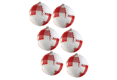 Χριστουγεννιάτικη Μπάλα Λευκή/Κόκκινη Καρώ Φ.8cm Σετ 6 Τεμαχίων