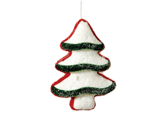 Χριστουγεννιάτικο Στολίδι Δέντρο Λευκό/Κόκκινο 12cm