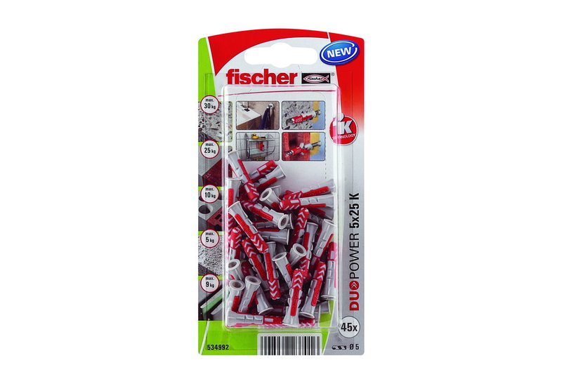 Βύσμα Ούπατ Fisher Duopower K 2,5X0,5 cm Σετ 45 Τεμάχια