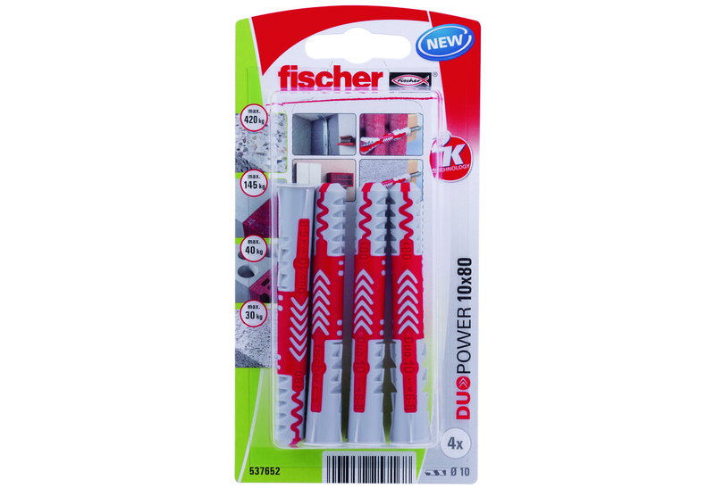 Βύσμα Ούπατ Fisher Duopower K 8X1 cm Σετ 4 Τεμάχια