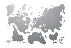 Αυτοκόλλητο Τοίχου Παγκόσμιος Χάρτης Ασημί 47x67cm