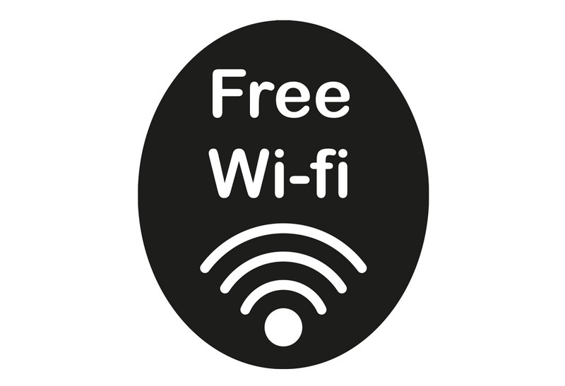 Αυτοκόλλητο Τοίχου Ταμπέλα Free Wifi