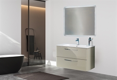 Έπιπλο Μπάνιου με Καθρέπτη Falegnameria Adriatica Best 80cm Ανοιχτό Γκρι