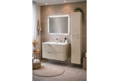 Έπιπλο Μπάνιου με Καθρέπτη & Στήλη Falegnameria Adriatica Best 80cm Ανοιχτό Γκρι